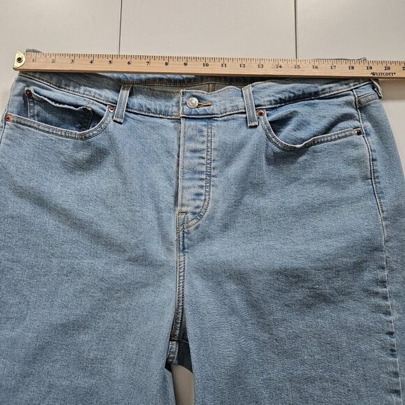 Levi's Jeans Womens 20W  Blue High Waist Tapered Cropped Raw Hem Wedgie Skinny - Picture 4 of 16